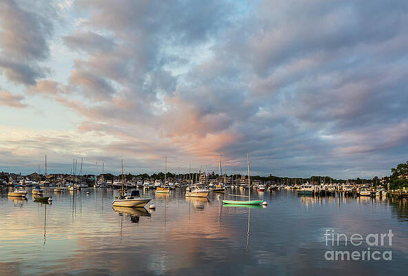 Massachusetts Wall Art featuring the photograph Oak Bluffs Harbor Sunrise I by Clarence Holmes