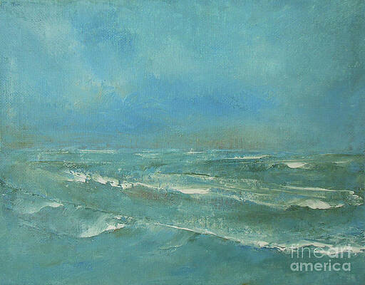 Wave Painting - Ocean Green by Jane See