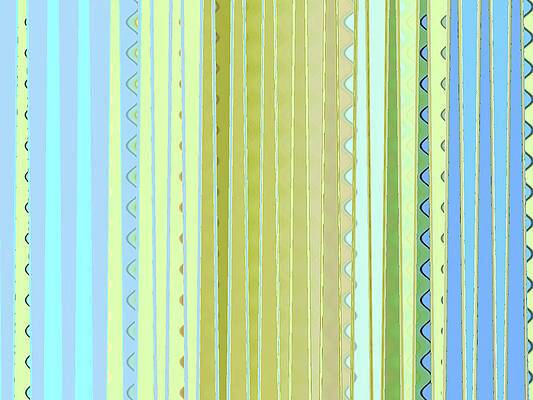 Whimsical Digital Art - Oceana Stripes by Gina Harrison