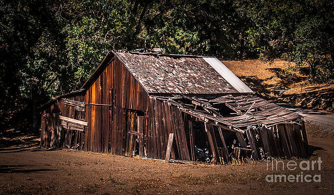 Wall Art featuring the photograph Old Barn River Road Sonoma County by Blake Webster