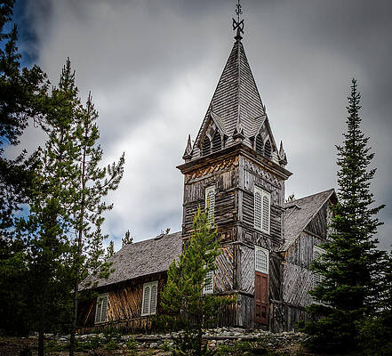 Tree Wall Art featuring the photograph Old Church by Ed Clark