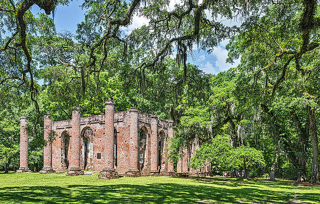 Wall Art featuring the photograph Old Sheldon Church Ruins - South Carolina Photograph by Duane Miller