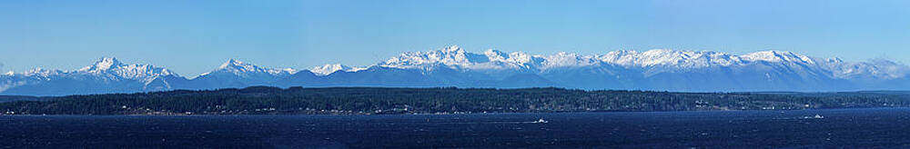 Snowy Mountain Range Panorama Photograph
