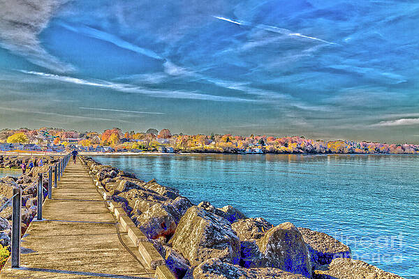 Fall Photograph - On The Breakwall by William Norton