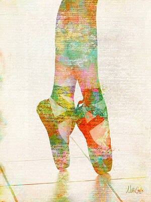 Colorful Ballet Pointe Shoes Digital Art