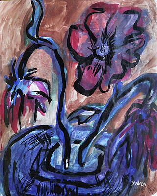 Wall Art featuring the mixed media One Living Bloom by Katt Yanda