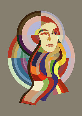 Portrait Wall Art featuring the digital art Orphiste - Pop Art Portrait Of Sonia Delaunay by BFA Prints