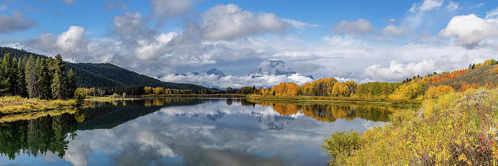 Wyoming Wall Art featuring the photograph Oxbow Fall Panorama by Jeff Stoddart