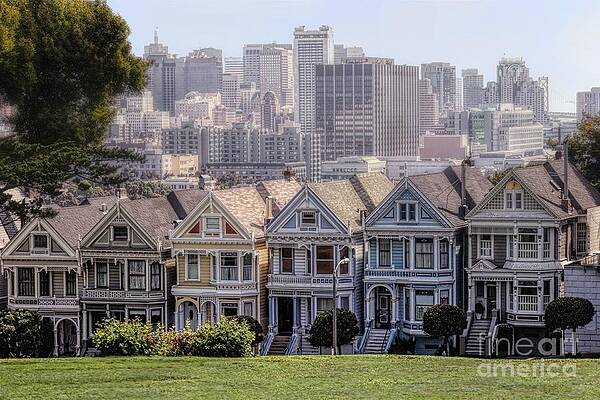 Wall Art featuring the photograph Painted Ladies Of Alamo Square by Mary Lou Chmura