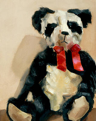 Animal Painting - Tommervik Panda Teddy Bear Stuffed Animal Art Print by Tommervik