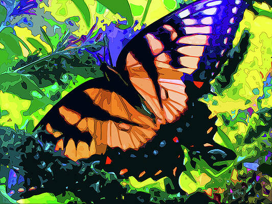 Spring Digital Art - Papillon by Gina Harrison