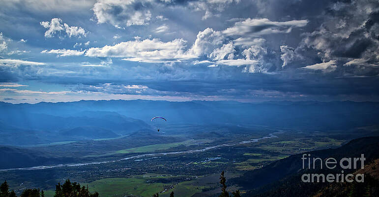 Summer Photograph - Paragliding Above Jackson Hole by Bruce Block