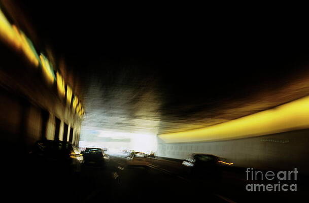 City Photograph - Paris Peripherique Illuminated Tunnel by Sami Sarkis Photography
