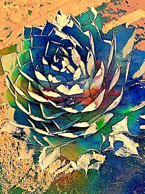 Arizona Wall Art featuring the mixed media Agave Parryi Digital Paint by Tatiana Travelways
