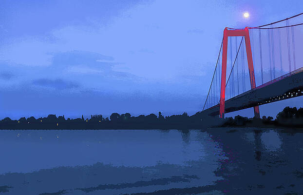 Sky Digital Art - Past The Bridge by Gina Harrison