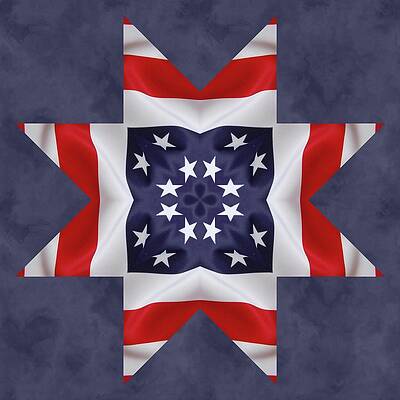 Wall Art featuring the digital art Patriotic Star 2 by Jeffrey Kolker