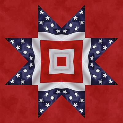 Wall Art featuring the digital art Patriotic Star 1 by Jeffrey Kolker