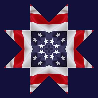 Wall Art featuring the digital art Patriotic Star 2 - Transparent Background by Jeffrey Kolker
