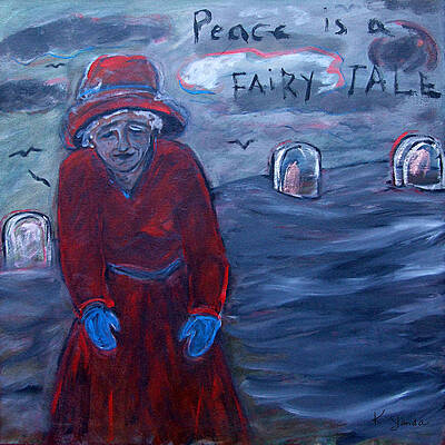 Wall Art featuring the painting Peace Is A Fairy Tale by Katt Yanda