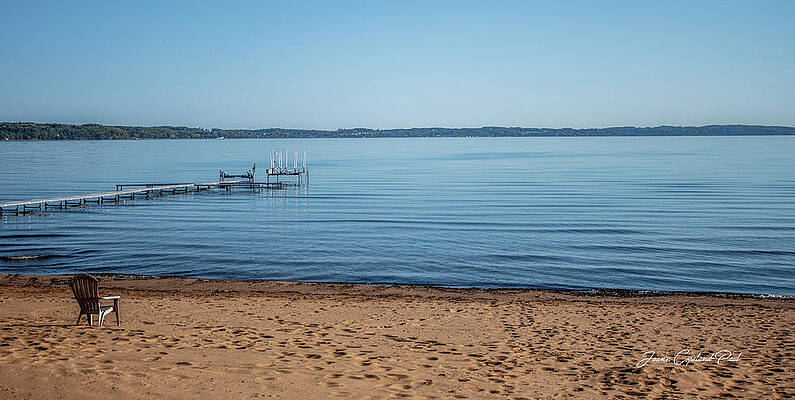 Serene Wall Art featuring the photograph Grand Traverse Bay Beach-Michigan by Joann Copeland-Paul