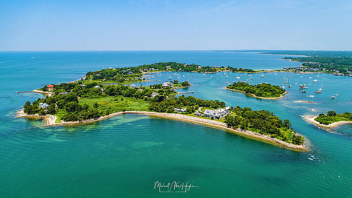 Seascape Photograph - Penzance Point by Veterans Aerial Media LLC