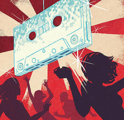 Wall Art featuring the drawing People Dancing In Club by Patrick Leger