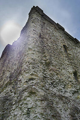 Sky Photograph - Peveril Castle Looking Up by Scott Lyons