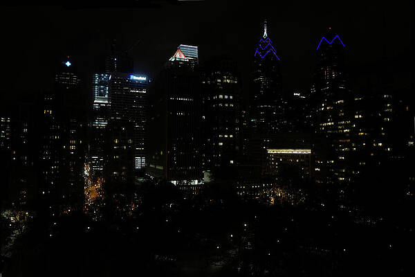 Wall Art featuring the photograph Philadelphia Night Lights by Rona Black