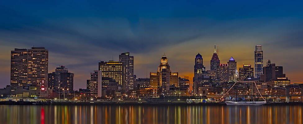 Philadelphia Skyline at Dusk Photograph