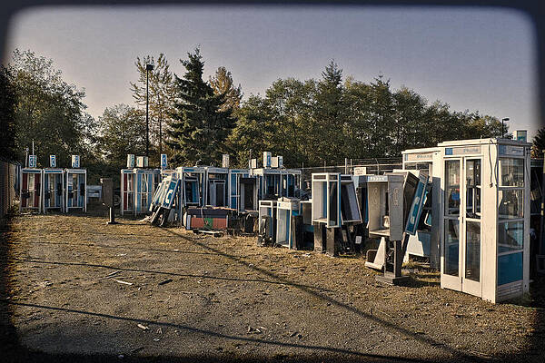 Abandoned Phone Booths in a Field Wall Art