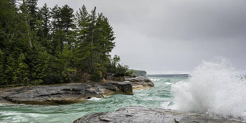Natural Photograph - Pictured Rocks 1 by Steve L'Italien