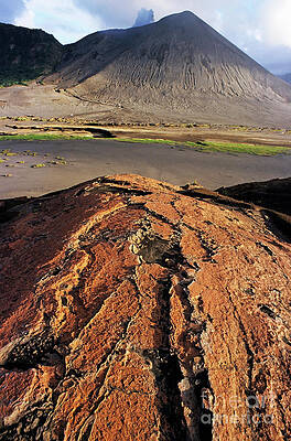 Wall Art featuring the photograph Pink Sand On An Ash Plain In Front Of Mount Yasur by Sami Sarkis Photography