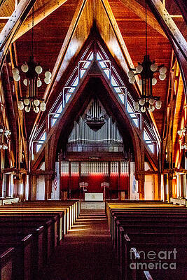 Architecture Wall Art featuring the photograph Pipe Organ In Norton Chapel by William Norton