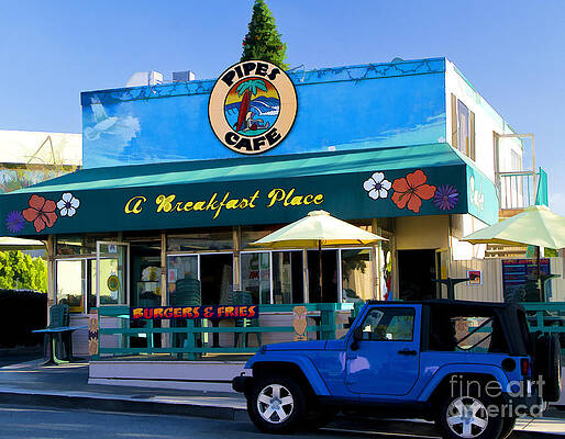 San Diego Wall Art featuring the digital art Pipes Cafe Cardiff By The Sea, Ca by Waterdancer
