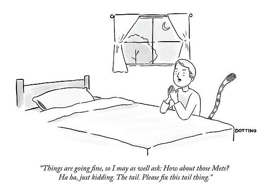 Prayer Drawing - Please Fix This Tail Thing by Joseph Dottino