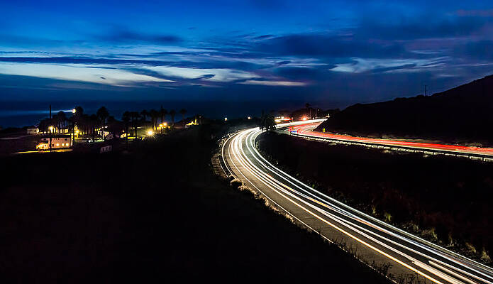 Photograph - Point Vincente Light Trails by Ed Clark