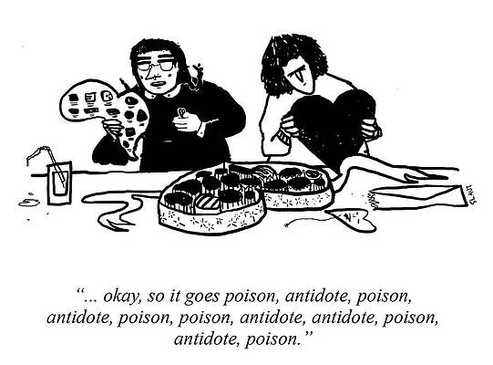 Valentine Drawing - Poison Antidote Poison by Sara Lautman