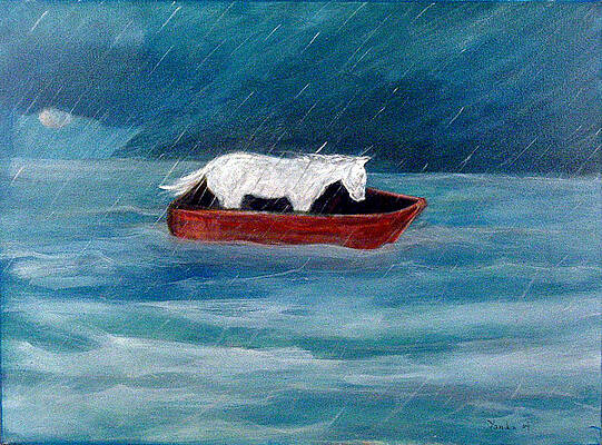 Pony in a Red Boat by Katt Yanda