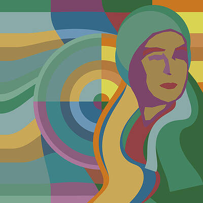 Portrait Wall Art featuring the digital art Pop Orphiste - Sonia Delaunay Portrait by BFA Prints