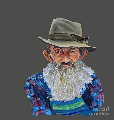 Painting - Popcorn Sutton Rocket Fuel- Transparent For T-Shirt by Jan Dappen