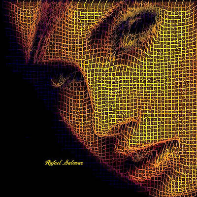 Wall Art featuring the digital art Portrait In Mesh by Rafael Salazar