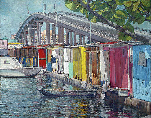 Wall Art featuring the painting Potter's Cay Pot Pourri - Nassau, Bahamas by Ritchie Eyma