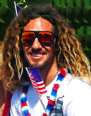 San Diego Wall Art featuring the digital art Pro Surfer Rob Machado by Waterdancer