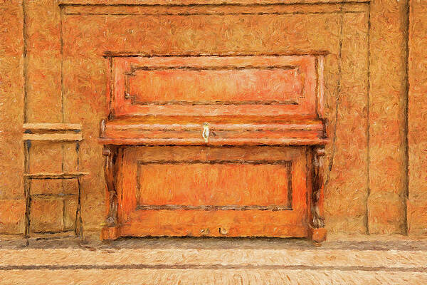 City Painting - Public Piano On A Street In Prague by Miroslav Liska