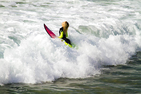 San Diego Wall Art featuring the digital art Pure Joy Surfing by Waterdancer