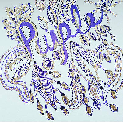 Carer Wall Art featuring the drawing Purple 1 by Carole Brecht