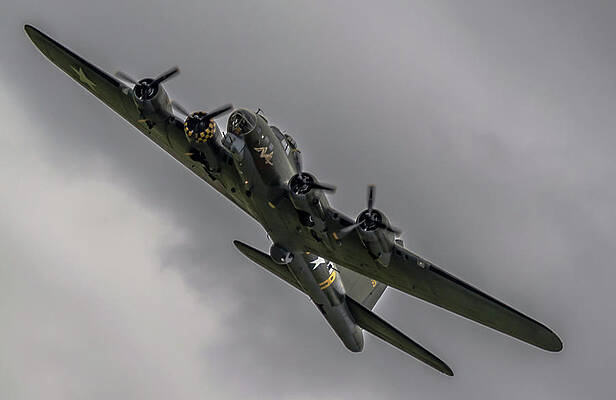 Photograph - RAF Scampton 2017 - B-17 Flying Fortress Sally B Turning by Scott Lyons