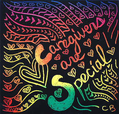 Carer Wall Art featuring the drawing Rainbows by Carole Brecht