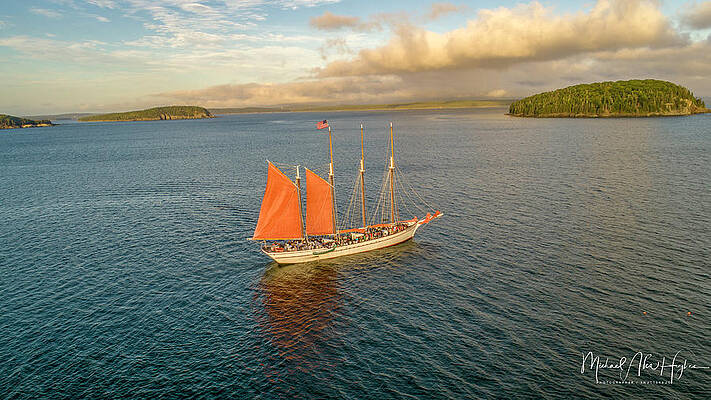 Maine Photograph - Raising The Sail by Veterans Aerial Media LLC