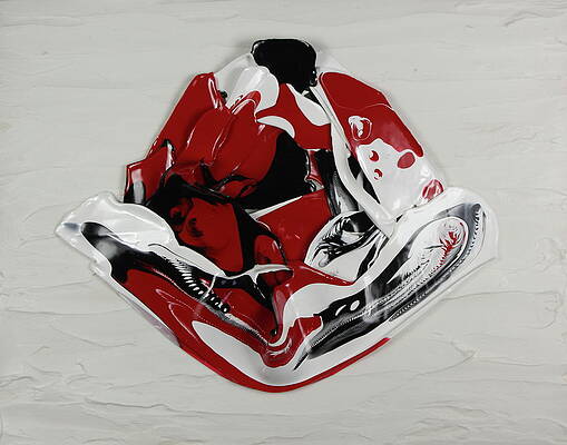 Textured Wall Art featuring the painting Red City Singularity by Madeleine Arnett